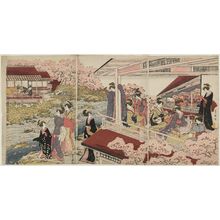 歌川豊国: Imaginary Version of the Yoshino River Scene in the Play Imoseyama - ボストン美術館
