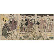 Utagawa Toyokuni I: Cherry-blossom Viewing at a Temple - Museum of Fine Arts