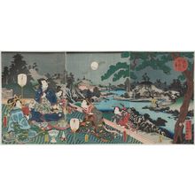 Japanese Print "Moon at Genji's Villa (Genji bessô no tsuki)" by Utagawa Kunisada, 歌川国貞 (Utagawa Kunisada I (Toyokuni III))