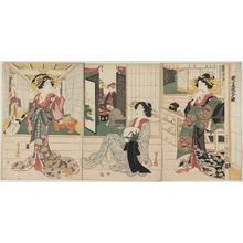 Utagawa Kunisada: Temporary Lodgings of the New Yoshiwara (Shin Yoshiwara karitaku no zu) - Museum of Fine Arts