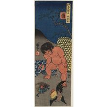 歌川国芳: Chicken (Tori): Kaidômaru, from the series Heroes Representing the Twelve Animals of the Zodiac (Buyû mitate jûnishi) - ボストン美術館