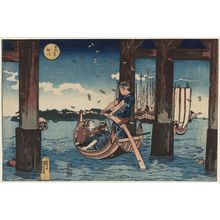 Japanischer Druck "Tsukuda Island (Tsukudajima), from the series Famous Places in the Eastern Capital (Tôto meisho)" von Utagawa Kuniyoshi, 歌川国芳 (Utagawa Kuniyoshi)