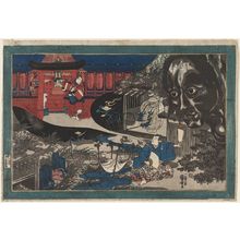 Utagawa Kuniyoshi, 歌川国芳 (Utagawa Kuniyoshi)创作的日本版画《Spinning-top Monsters Performed by Takezawa Tôji II》