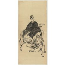Japanese Print "Tenjin (Sugawara Michizane) Riding an Ox" by Utagawa Yoshiteru