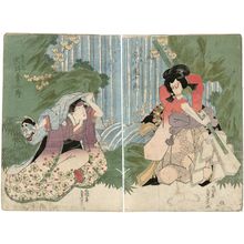 Utagawa Sadakage: Actors Ichikawa Danjûrô (R) and Iwai Kumesaburô (L) - Museum of Fine Arts