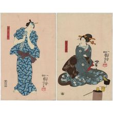 Utagawa Kuniyoshi: Actors as Hanazaki (R) and Tsunagorô (L) - Museum of Fine Arts