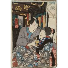 Estampe japonaise "Actors Bandô Shûka (R), Ichikawa Danjûrô (L)" par Utagawa Kuniyoshi, 歌川国芳 (Utagawa Kuniyoshi)