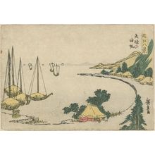 Utagawa Hiroshige, 歌川広重 (Utagawa Hiroshige I)创作的日本版画《Returning Sails at Yabase (Yabase no kihan), from the series Eight Views of Ômi (Ômi hakkei)》