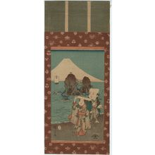 Japanischer Druck "Fukusuke and Fukujo Visit Futami-ga-ura" von Utagawa Hiroshige, 歌川広重 (Utagawa Hiroshige I)