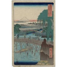 歌川広重: Ichikokubashi Bridge in Edo (Tôto Ichikokubashi), from the series Thirty-six Views of Mount Fuji (Fuji sanjûrokkei) - ボストン美術館