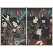 Utagawa Kuniyoshi, 歌川国芳 (Utagawa Kuniyoshi)による浮世絵「Actors, from right , Ichikawa Danjûrô , Nakamura Kantarô , Bandô Shûka , Bandô Matahachi , Nakamura Narizô」