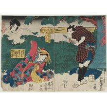 Japanese Print "Actors Mimasu Gennosuke (R) and Onoe Baikô (L)" by Utagawa Kuniyoshi, 歌川国芳 (Utagawa Kuniyoshi)