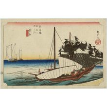 Utagawa Hiroshige: Kuwana: Shichiri Crossing (Kuwana, Shichiri watashiguchi), from the series Fifty-three Stations of the Tôkaidô (Tôkaidô gojûsan tsugi no uchi), also known as the First Tôkaidô or Great Tôkaidô - Museum of Fine Arts