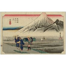 歌川広重: Hara: Mount Fuji in the Morning (Hara, asa no Fuji), from the series Fifty-three Stations of the Tôkaidô Road (Tôkaidô gojûsan tsugi no uchi), also known as the First Tôkaidô or Great Tôkaidô - ボストン美術館