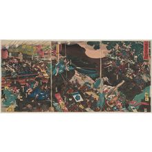 歌川国芳: The Battle of Kasagi Castle in Yamashiro Province (Yamashiro no kuni Kasagi no ishi-ie kassen no zu) - ボストン美術館