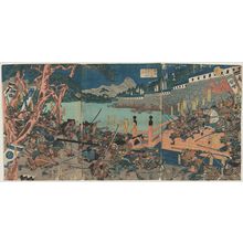 歌川国芳: In the Battle of Takadachi in Ôshû Province, Yoshitsune... (Ôshû Takadachi kassen Yoshitsune...) - ボストン美術館