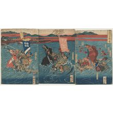 Utagawa Kuniyoshi, 歌川国芳 (Utagawa Kuniyoshi)による浮世絵「The Battle of the Uji River (Ujikawa kassen no zu)」