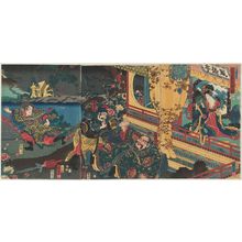 Utagawa Kuniyoshi: Tsûzoku Sangokushi no uchi, Ryofu o ou to shite Tôtaku... - Museum of Fine Arts