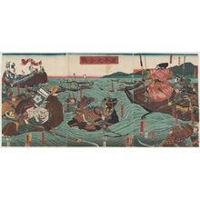 Utagawa Kuniyoshi: A Great Battle between the Minamoto and the Taira (Genpei ôgassen) - Museum of Fine Arts