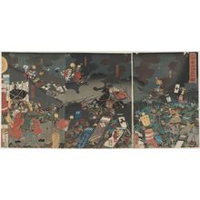 Japanischer Druck "Direct Confrontation between the Two Generals at the Battle of Kawanakajima (Kawanakajima ryôshô jikisen no zu)" von Utagawa Kuniyoshi, 歌川国芳 (Utagawa Kuniyoshi)