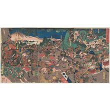 Utagawa Kuniyoshi: The Great Battle between Nitta Yoshisada and Ashikaga Takauji (NItta Yoshisada Ashikaga Takauji ôgassen) - Museum of Fine Arts