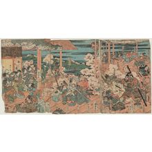 Japanischer Druck "The Night Attack on the Horikawa Mansion" von Utagawa Kuniyoshi, 歌川国芳 (Utagawa Kuniyoshi)