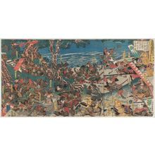 Utagawa Kuniyoshi: The Battle of Ataka in Kaga Province, from The Rise and Fall of the Minamoto and Taira (Genpei seisuiki, Kaga no kuni Ataka kassen) - Museum of Fine Arts