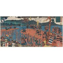 Japanese Print "(Taiheiki Tenryûgawa no ukihashi [no] zu)" by Utagawa Kuniyoshi, 歌川国芳 (Utagawa Kuniyoshi)