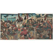 Utagawa Kuniyoshi: The Quarrel about Reversed Oars at Daimotsu Bay (Daimotsu no ura sakaro ron no zu) - Museum of Fine Arts