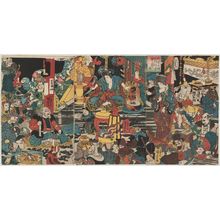 Japanischer Druck "Shôguntarô Yoshikado Assembles His Allies (Shôguntarô Yoshikado mikata no sei o atsumuru zu)" von Utagawa Kuniyoshi, 歌川国芳 (Utagawa Kuniyoshi)