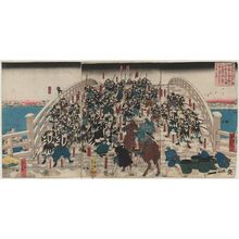 Utagawa Kuniyoshi, 歌川国芳 (Utagawa Kuniyoshi)创作的日本版画《(Gishi shijûshichinin honmô o toge ...)》