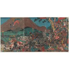 Estampe japonaise "Lord Yoritomo's Hunt at Mount Fuji (Yoritomo kô Fuji no mikari no zu)" par Utagawa Kuniyoshi, 歌川国芳 (Utagawa Kuniyoshi)