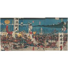 Utagawa Kuniyoshi: Great Battle in Outer Hyôgo (Hyôgo no omote ôgassen no zu): The Battle of Minatogawa - Museum of Fine Arts