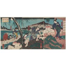 Japanese Print "Koromo no Toji ga musume ni te Wataru ga tsuma..." by Utagawa Kuniyoshi, 歌川国芳 (Utagawa Kuniyoshi)