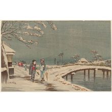 小林清親: Snow Scene at Koume Hikifune-dôri (Koume Hikifune-dôri yuki no kei) - ボストン美術館