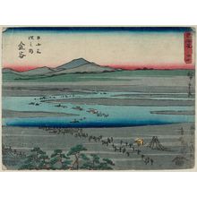 Utagawa Hiroshige: No. 24 - Shimada and Kanaya, from the series The Tôkaidô Road - The Fifty-three Stations (Tôkaidô - Gojûsan tsugi no uchi) - Museum of Fine Arts