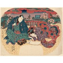 Estampe japonaise "Genji and Young Murasaki (Genji Wakamurasaki)" par Utagawa Kunisada, 歌川国貞 (Utagawa Kunisada I (Toyokuni III))