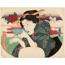 歌川国貞: Woman drinking sake - ボストン美術館