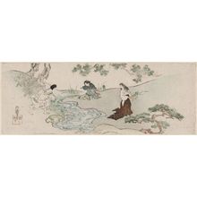 Japanese Print "Courtiers Gathering Iris" by Kita Busei, 喜多武清 (Kita Busei)