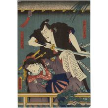 Utagawa Kunisada: Actors Ichikawa Ebizô V as Sano Jirozaemon and Iwai Kumesaburô III as Nakamanjiya Yatsuhashi - Museum of Fine Arts