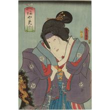 Utagawa Kunisada: Actor Iwai Kumesaburô III as Ayame - Museum of Fine Arts