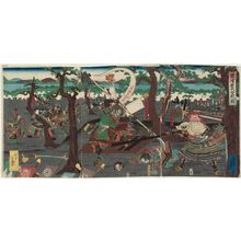 Satomi Tachô (Utagawa Yoshikane)による浮世絵「The Great Battle of Awazugahara (Awazugahara ôgassen zu)」