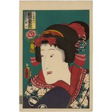 Utagawa Kunisada: Actor Iwai Kumesaburô III as Oshichi, the Greengrocer's Daughter (Yaoya Musume Oshichi) - Museum of Fine Arts