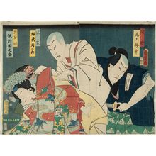 豊原国周: Actors Onoe Baikô, Bandô Hikosaburô and Sawamura Tanosuke (R to L) - ボストン美術館