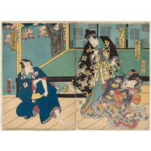 Toyohara Kunichika: Actors Iwai Kumesaburô, Nakamura Shikan, and Kawarazaki Gonjûrô (R to L) - Museum of Fine Arts