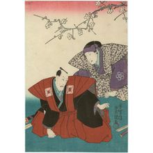 Utagawa Kunisada, 歌川国貞 (Utagawa Kunisada I (Toyokuni III))による浮世絵「Actors Ichikawa Ebizô V and Nakamura Karoku I (?)」