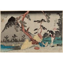 Utagawa Kuniyoshi: Act V (Godanme): Actors Ichikawa Sumizô III as Sadakurô and Matsumoto Taisuke as Yoichibei, from the series Kanadehon Chûshingura - Museum of Fine Arts