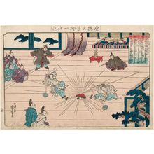 Utagawa Kuniyoshi, 歌川国芳 (Utagawa Kuniyoshi)创作的日本版画《The Buddha Relic, from the series The Life of Prince Shôtoku (Shôtoku Taishi goichidaiki)》