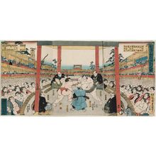 Utagawa Kunisada: Performance of Sumô Fund-raising Tournament (Kanjin ôzumô kôgyô no zu) - Museum of Fine Arts