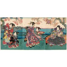 Estampe japonaise "Genji-e" par Utagawa Kunisada II, 二代歌川国貞 (Utagawa Kunisada II (Toyokuni IV))